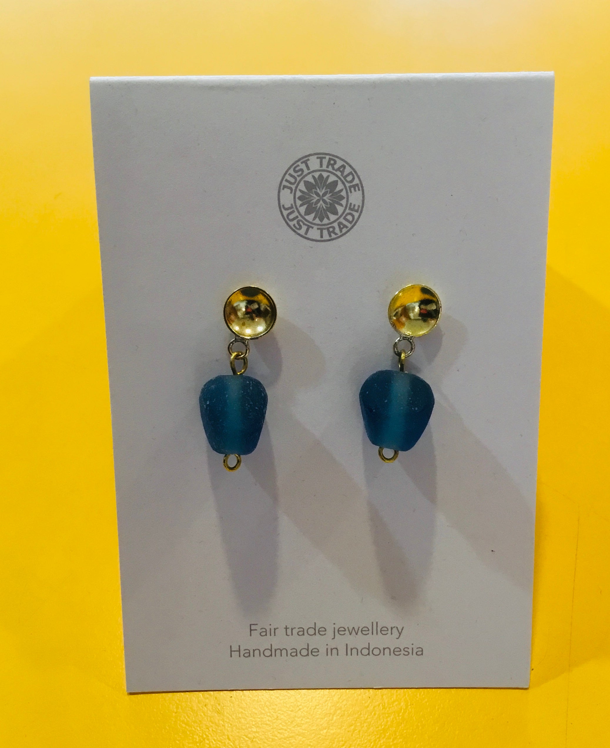 Just Trade River Blue Drop Earrings