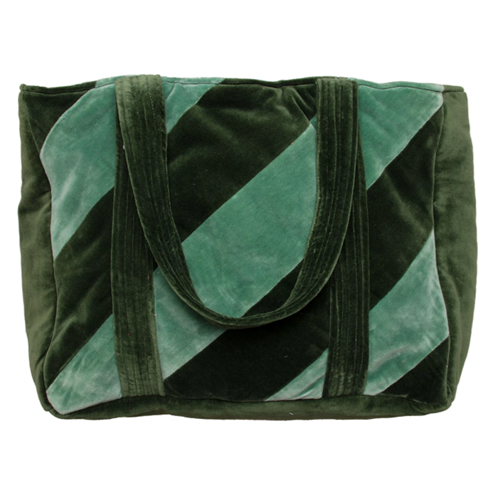 Ellies and Ivy Nova XL Green Velvet Tote Bag