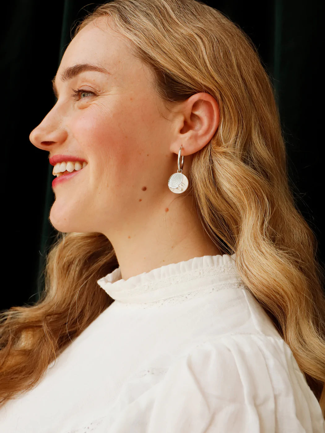 Wolf & Moon Moon II Sterling Silver Hoop Earrings