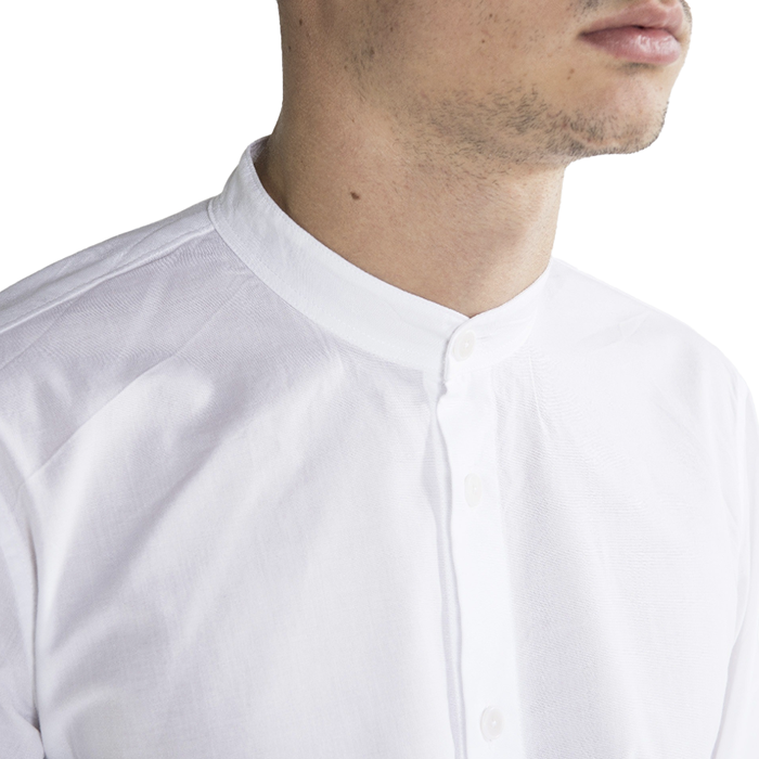 Folk Grandad Collar White Shirt