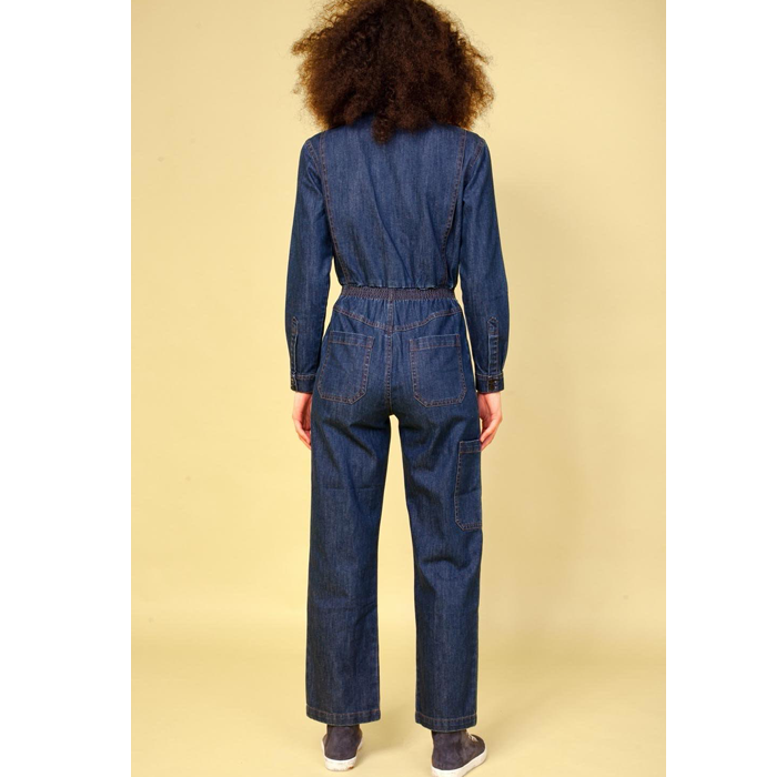 LF Markey Danny Longsleeve Denim Jumpsuit