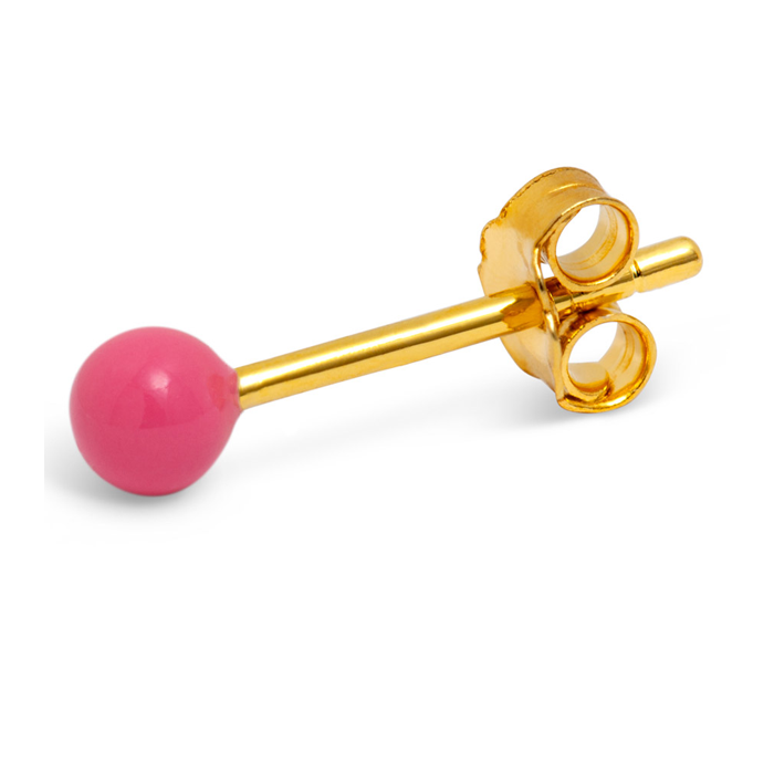 LULU Copenhagen Pink Ball Stud Earring