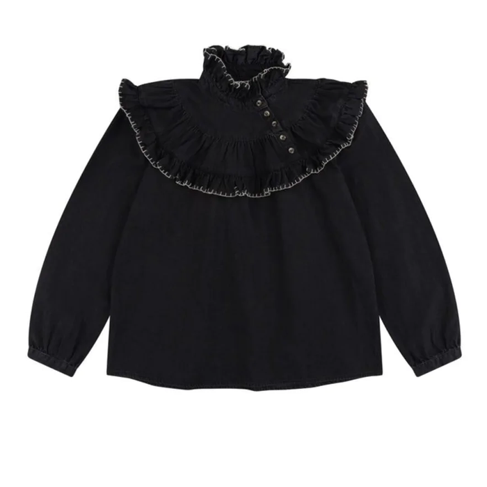 Seventy + Mochi Victoria Washed Black Blouse