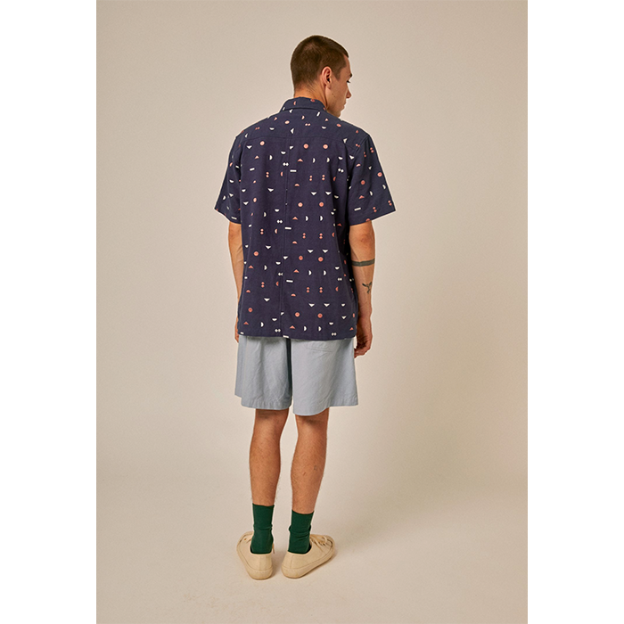 Sideline Men Borough Navy Embroidered Shirt