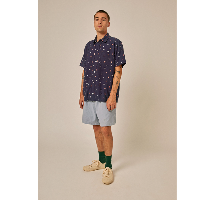 Sideline Men Borough Navy Embroidered Shirt