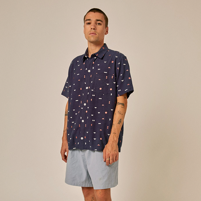 Sideline Men Borough Navy Embroidered Shirt