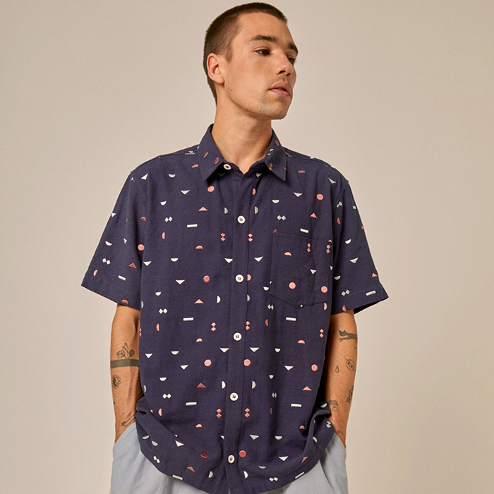 Sideline Men Borough Navy Embroidered Shirt