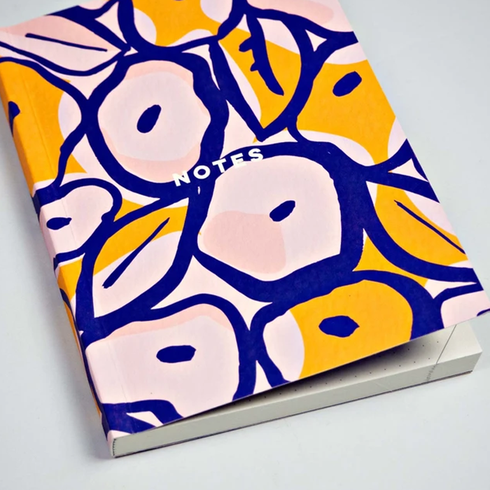 The Completist Orange Inky Flowers Pocket Notebook