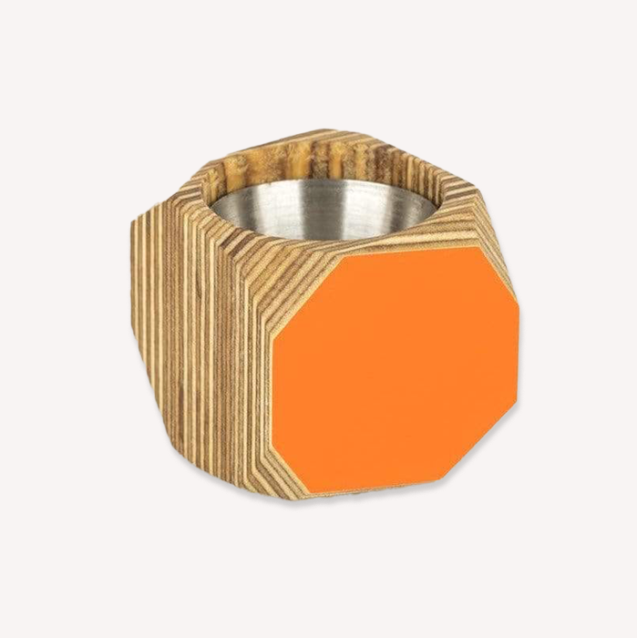 Priormade Mini Orange Wood Vessel Pot