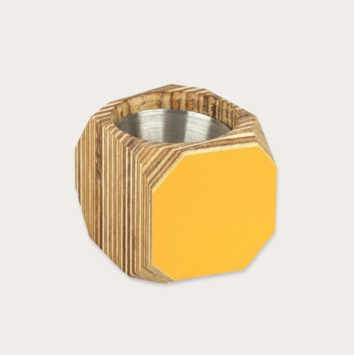 Priormade Mini Yellow Wood Vessel Pot